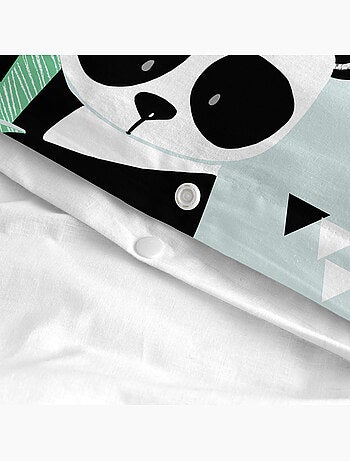 Conjunto de capa de edredão 2 peças Panda garden blue "Happyfriday