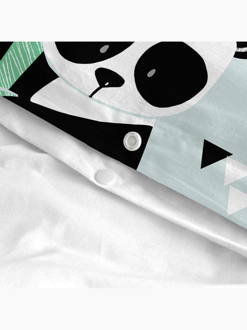 Conjunto de capa de edredão 2 peças Panda garden blue "Happyfriday" Azul - Kiabi