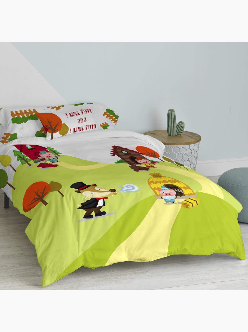 Conjunto de capa de edredão 2 peças Piggys "Happyfriday" Multicolorido - Kiabi