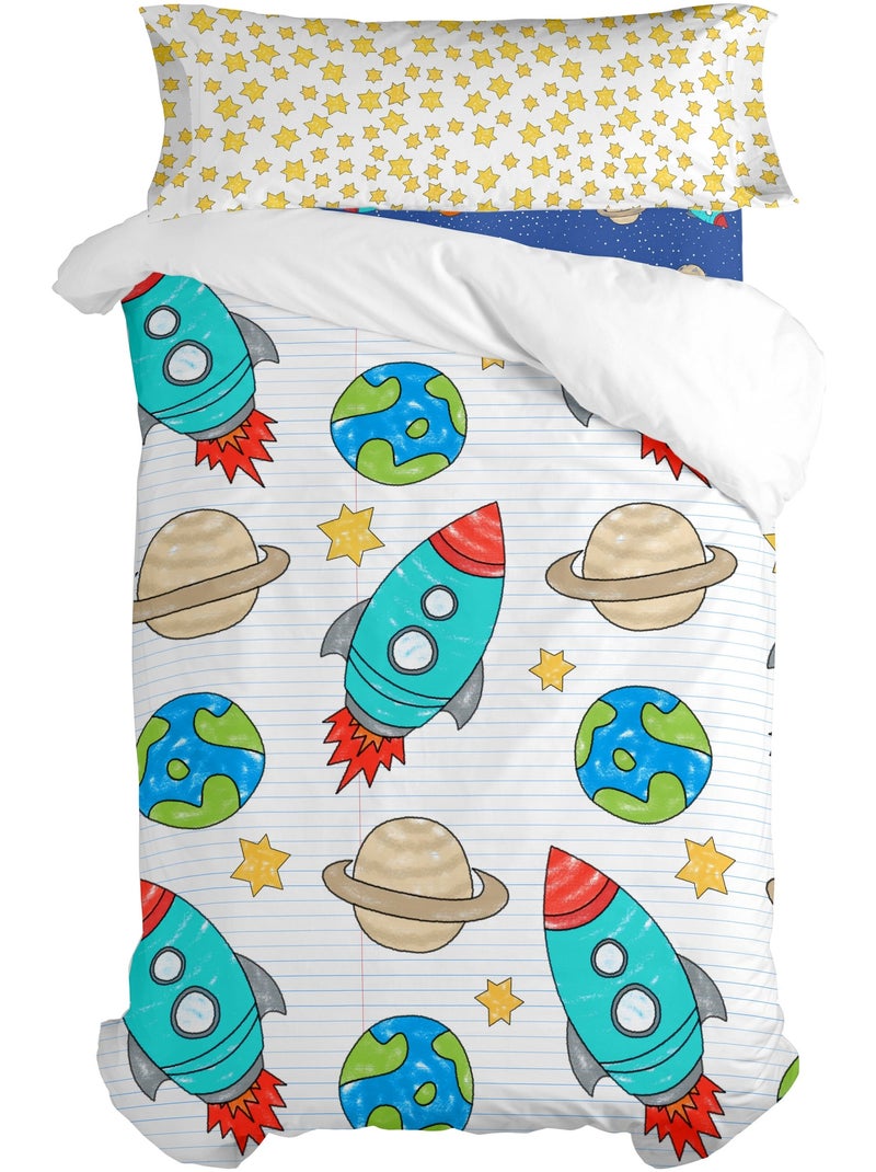 Conjunto de capa de edredão 2 peças Space rocket "Happyfriday" Multicolorido - Kiabi