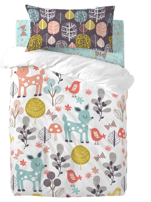 Conjunto de capa de edredão 2 peças Woodland "Happyfriday" - Kiabi Conjunto de capa de edredão 2 peças Woodland "Happyfriday" - Kiabi