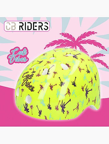 Conjunto de capacete, cotoveleiras e joelheiras amarelo neon cb riders
