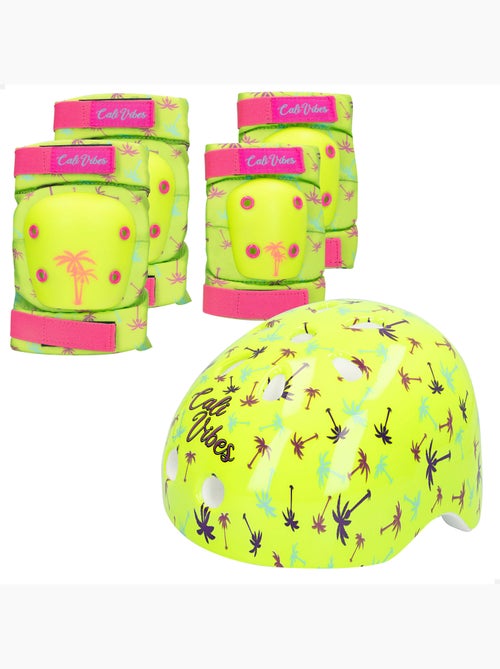 Conjunto de capacete, cotoveleiras e joelheiras amarelo neon cb riders - Kiabi Conjunto de capacete, cotoveleiras e joelheiras amarelo neon cb riders - Kiabi
