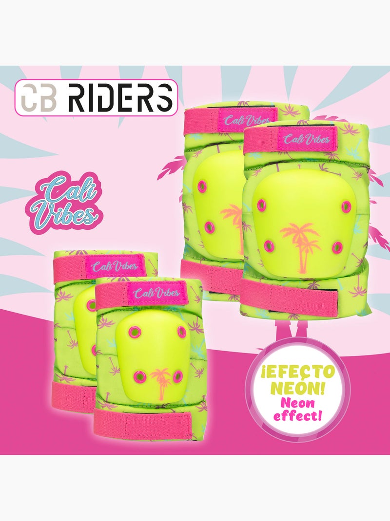 Conjunto de capacete, cotoveleiras e joelheiras amarelo neon cb riders N/D - Kiabi