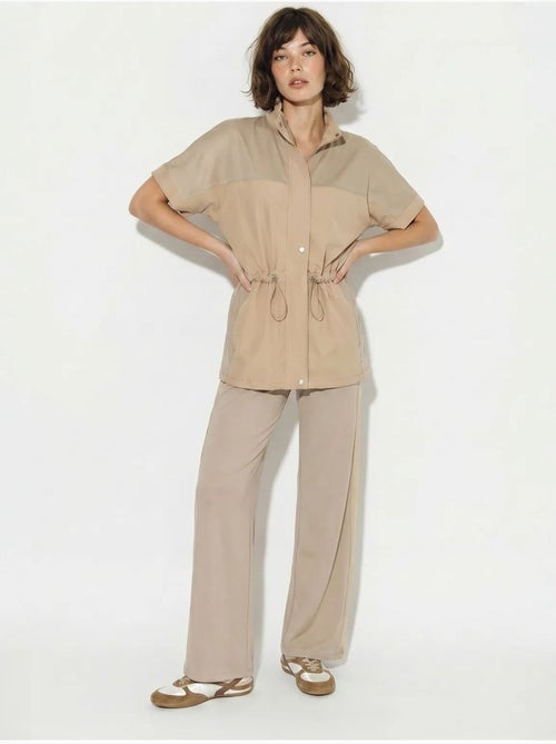 Conjunto de cardigan e calças de perna larga em cor lisa lucci - Kiabi Conjunto de cardigan e calças de perna larga em cor lisa lucci - Kiabi