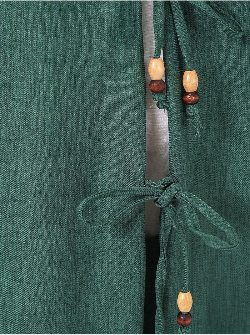 Conjunto de casaco com decote em v e calças de perna larga bdart Verde escuro - Kiabi