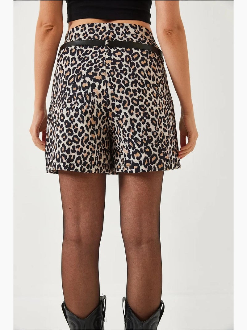 Conjunto de casaco com estampado de leopardo e calças de perna larga lucci Bege natural - Kiabi