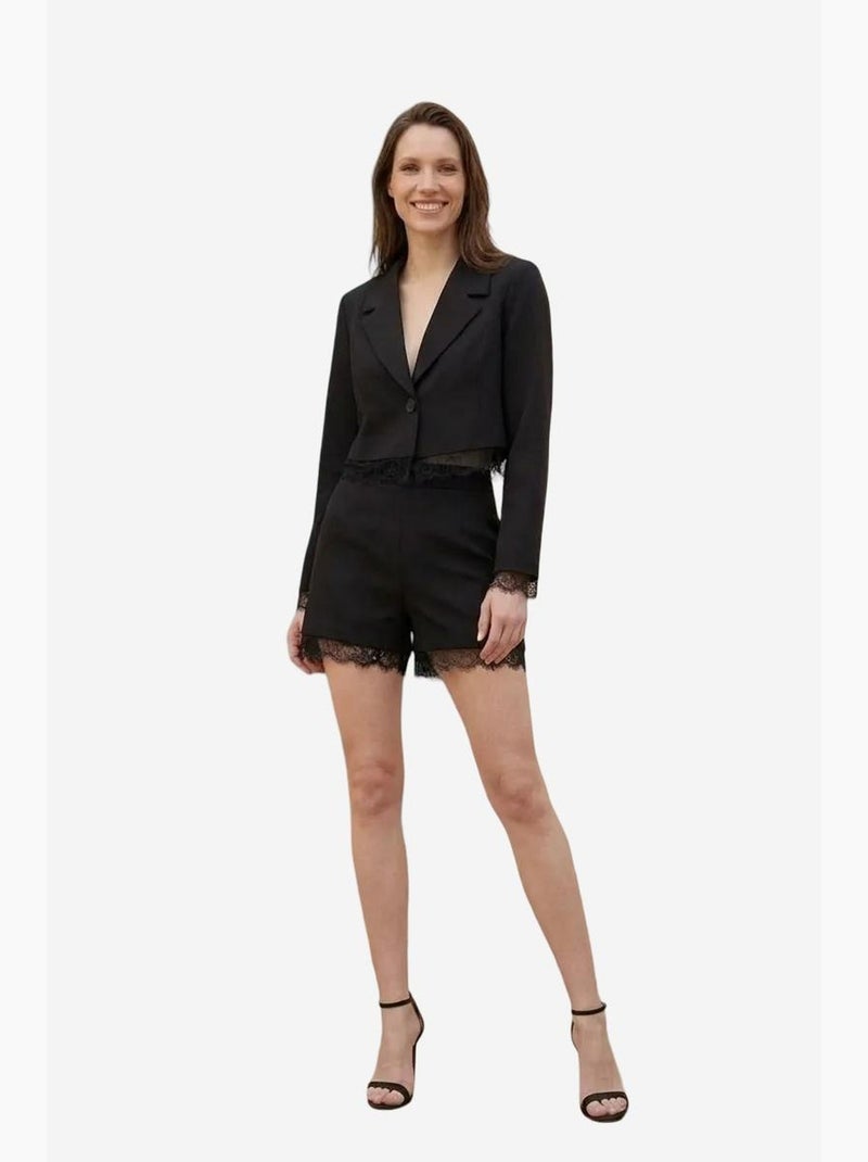 Conjunto de casaco curto e calças de perna larga my fashion Preto - Kiabi