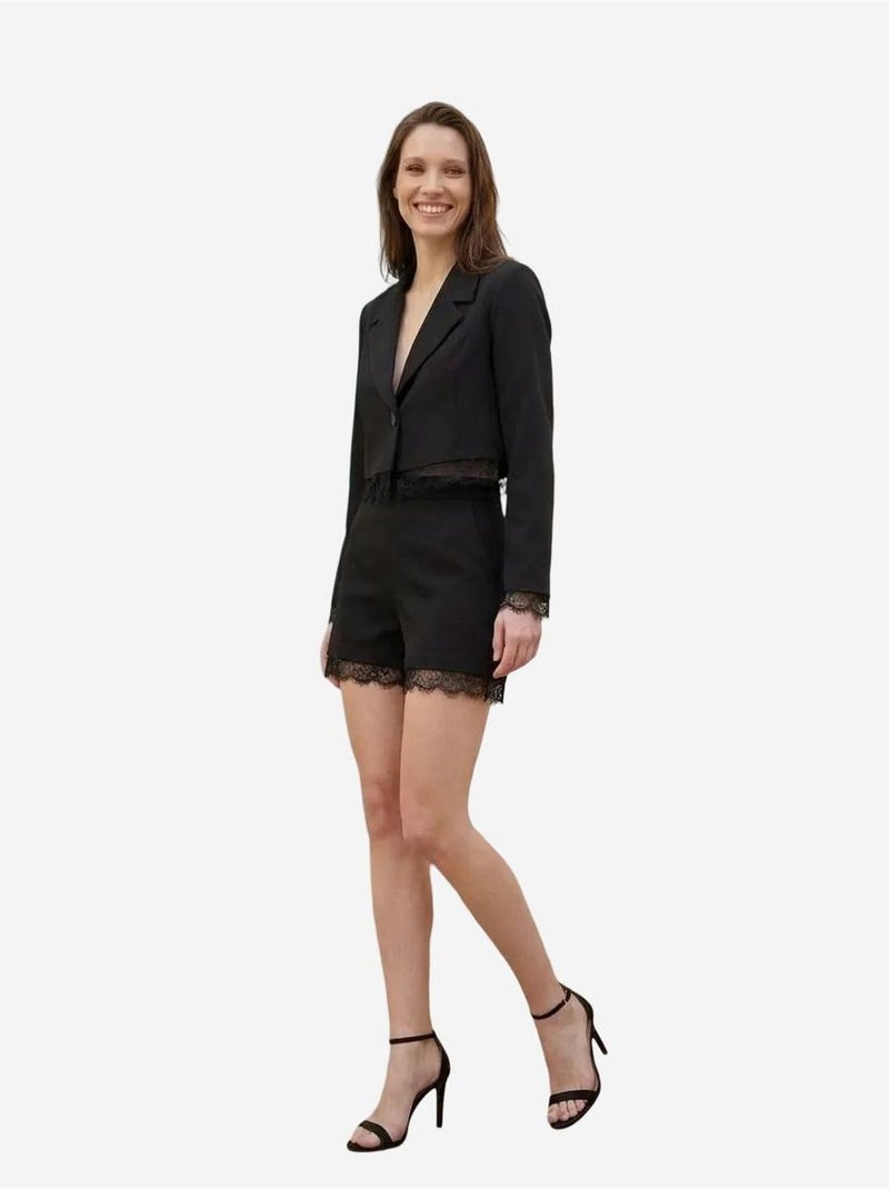 Conjunto de casaco curto e calças de perna larga my fashion Preto - Kiabi