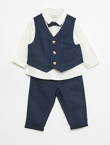 Conjunto de cerimónia 4 peças em algodão e linho