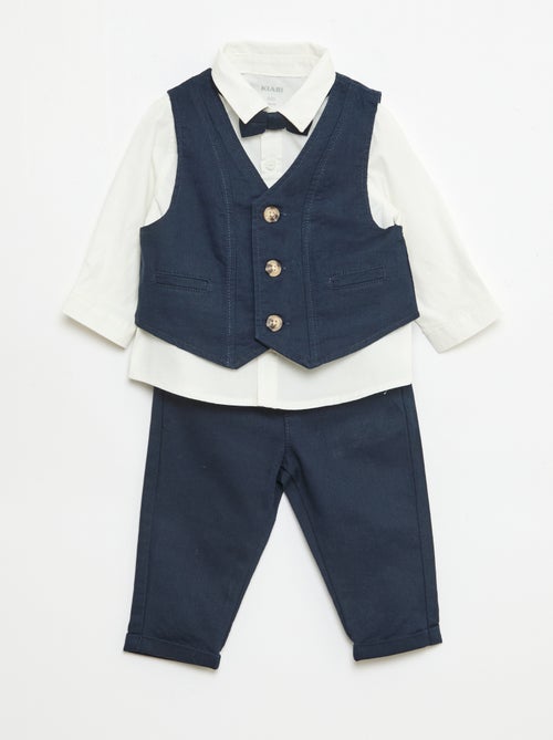 Conjunto de cerimónia 4 peças em algodão e linho - Kiabi