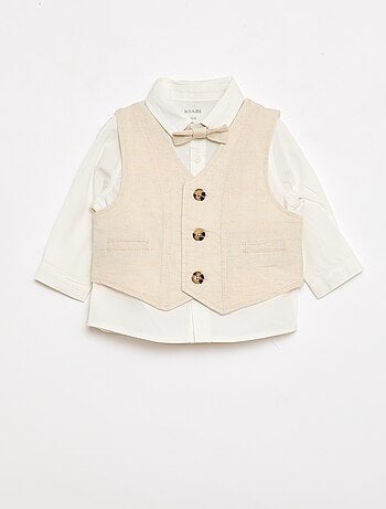 Conjunto de cerimónia 4 peças em algodão e linho