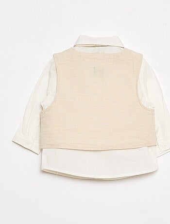 Conjunto de cerimónia 4 peças em algodão e linho