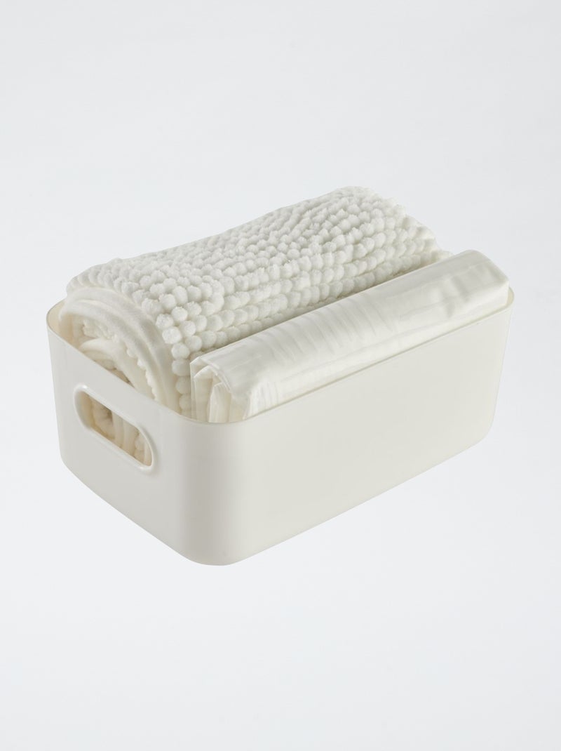 Conjunto de cesto + cortina + tapete de duche Branco - Kiabi