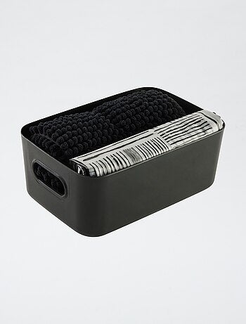 Conjunto de cesto + cortina + tapete de duche