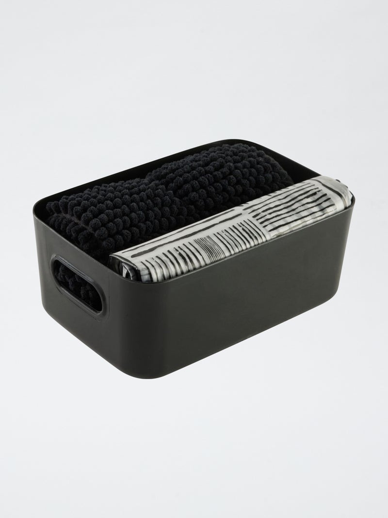 Conjunto de cesto + cortina + tapete de duche Preto - Kiabi