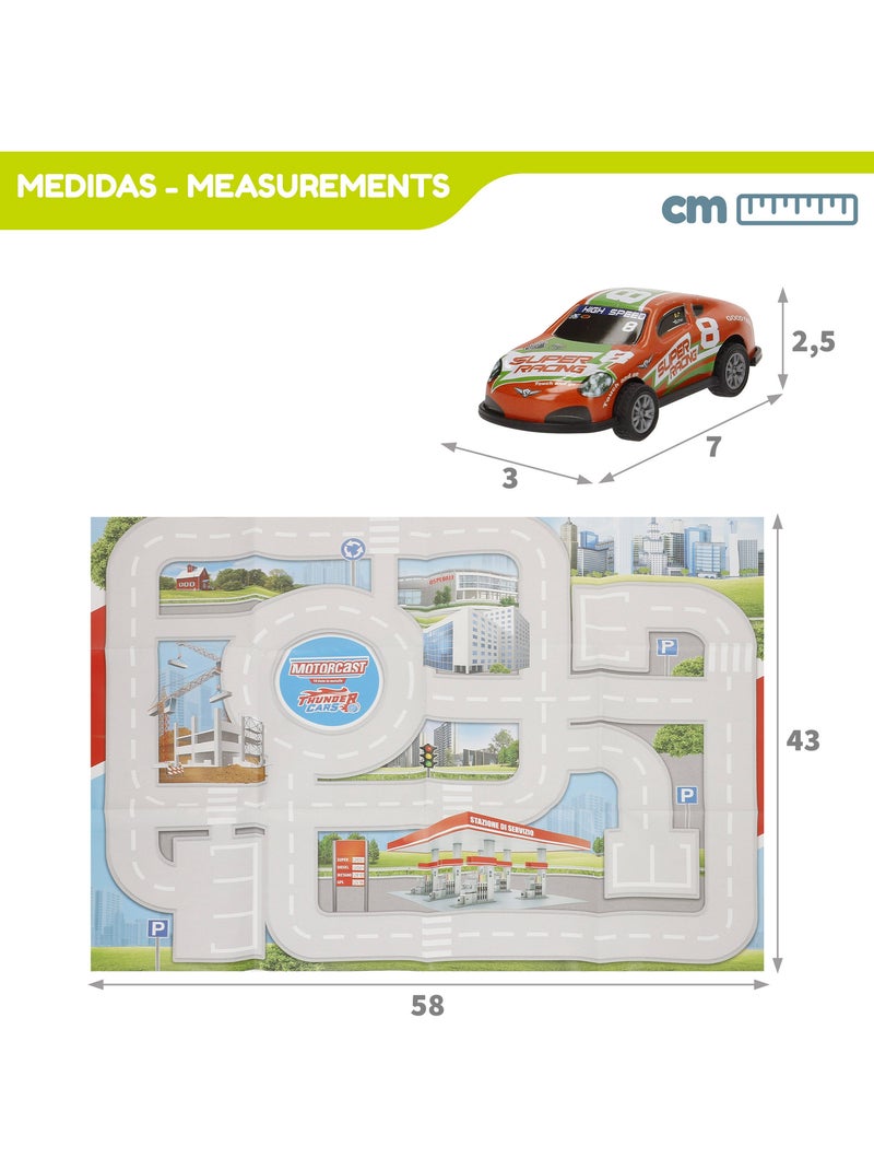 Conjunto de circuito urbano com veículos de fricção 1:87 e sinais de trânsito speed & go N/D - Kiabi