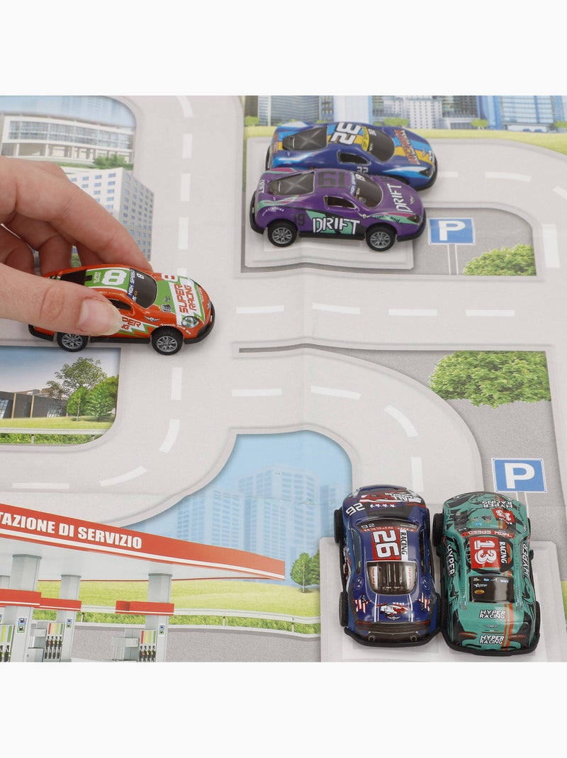 Conjunto de circuito urbano com veículos de fricção 1:87 e sinais de trânsito speed & go N/D - Kiabi