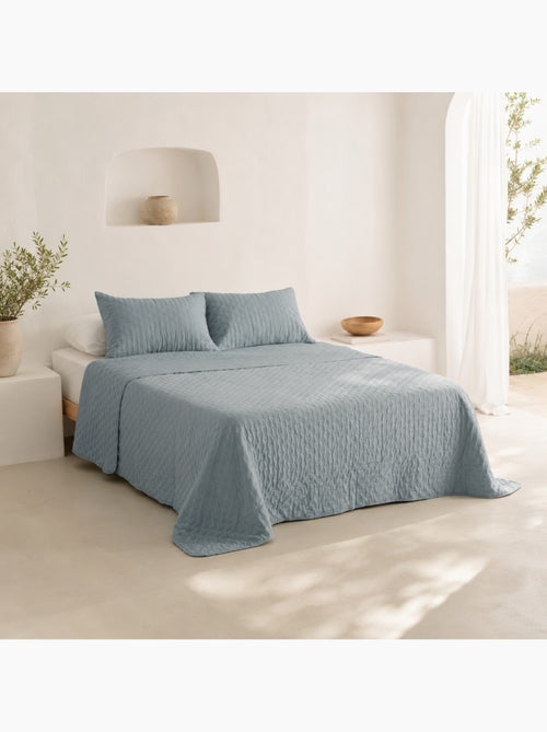 Conjunto de colcha lisa acolchoada com capa de almofada. - Kiabi