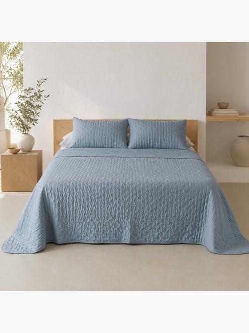 Conjunto de colcha lisa acolchoada com capa de almofada. - Kiabi