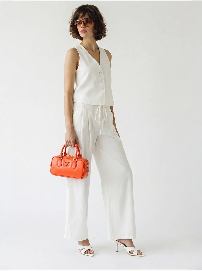 Conjunto de colete de algodão e calças de perna larga lucci Branco sujo - Kiabi