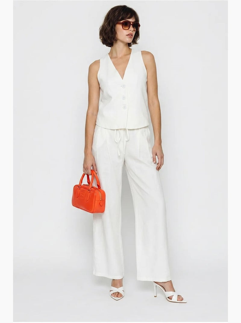 Conjunto de colete de algodão e calças de perna larga lucci Branco sujo - Kiabi