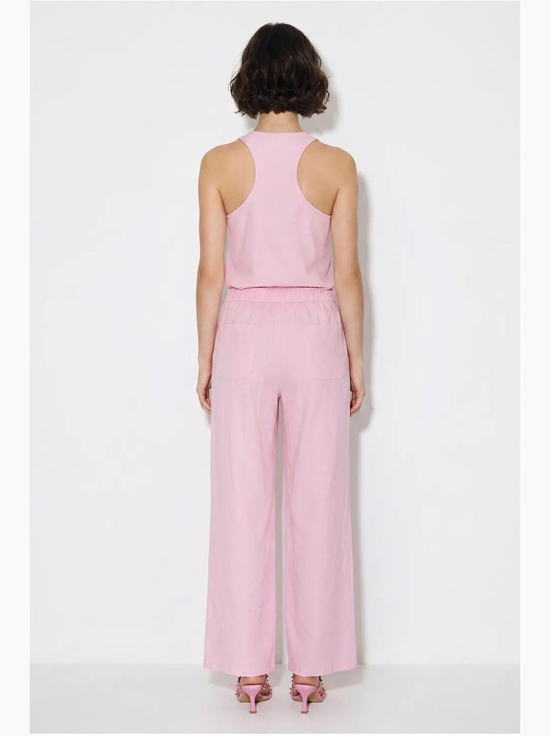 Conjunto de colete de algodão e calças de perna larga lucci Rosa - Kiabi