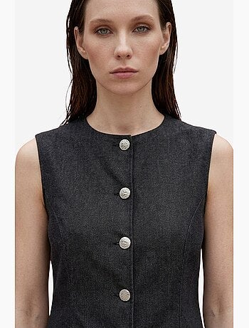 Conjunto de colete e calças de perna larga de popelina de algodão my fashion