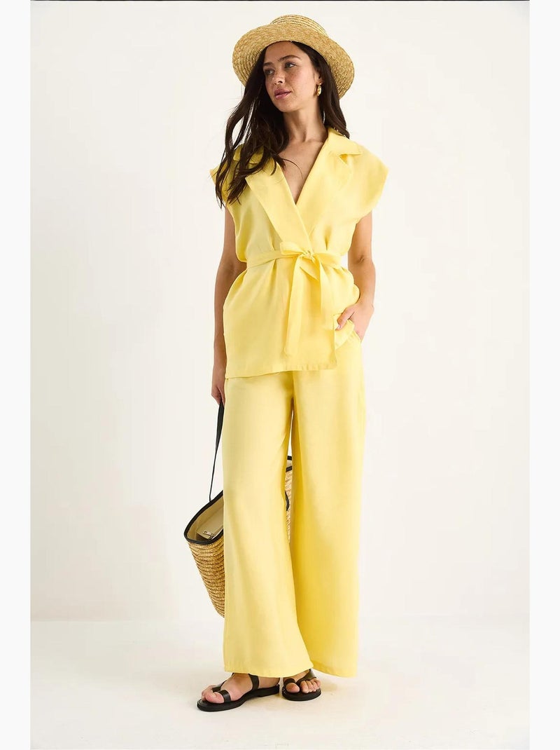 Conjunto de colete e calças de perna larga lucci Amarelo-limão - Kiabi