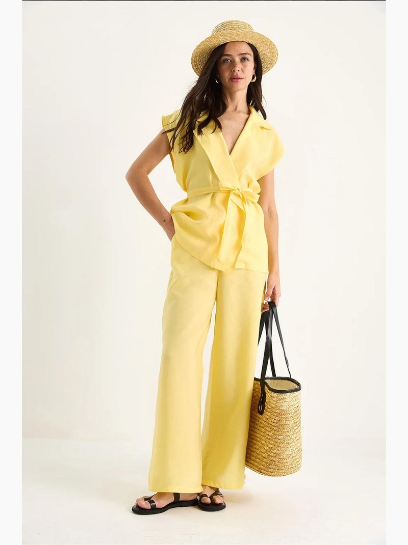 Conjunto de colete e calças de perna larga lucci Amarelo-limão - Kiabi