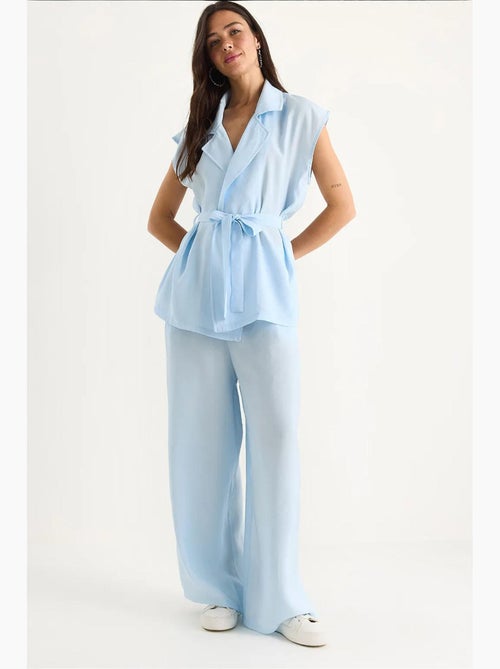 Conjunto de colete e calças de perna larga lucci - Kiabi Conjunto de colete e calças de perna larga lucci - Kiabi