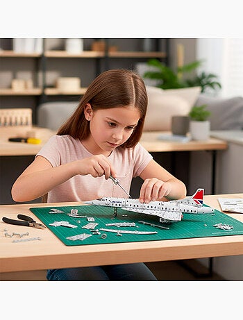 Conjunto de construção de avião em metal 260 peças smart theory