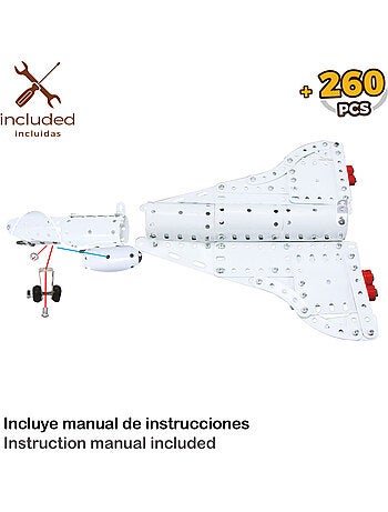 Conjunto de construção de avião em metal 260 peças smart theory
