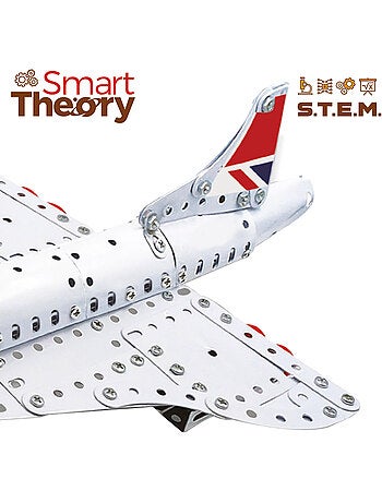 Conjunto de construção de avião em metal 260 peças smart theory