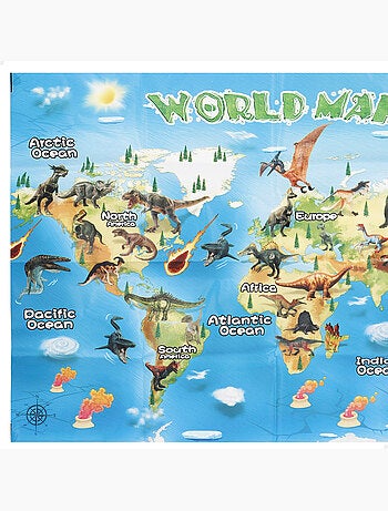 Conjunto de dinossauros com tapete e acessórios, 30 peças animal world