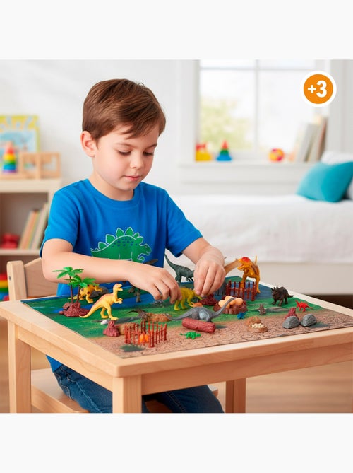 Conjunto de dinossauros com tapete e acessórios, 52 peças animal world - Kiabi Conjunto de dinossauros com tapete e acessórios, 52 peças animal world - Kiabi