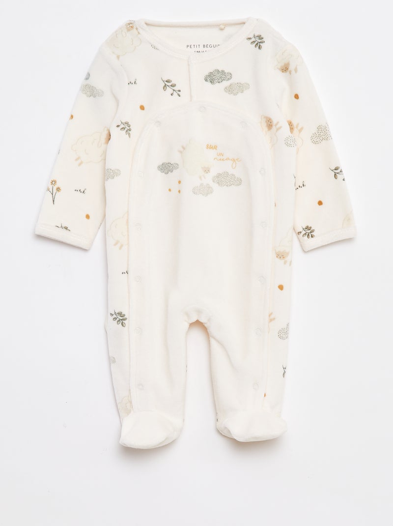 Conjunto de dormir babygrow + body + boneco - 3 peças Branco - Kiabi