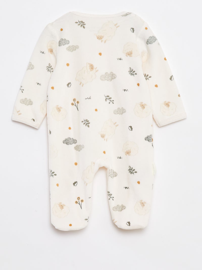 Conjunto de dormir babygrow + body + boneco - 3 peças Branco - Kiabi