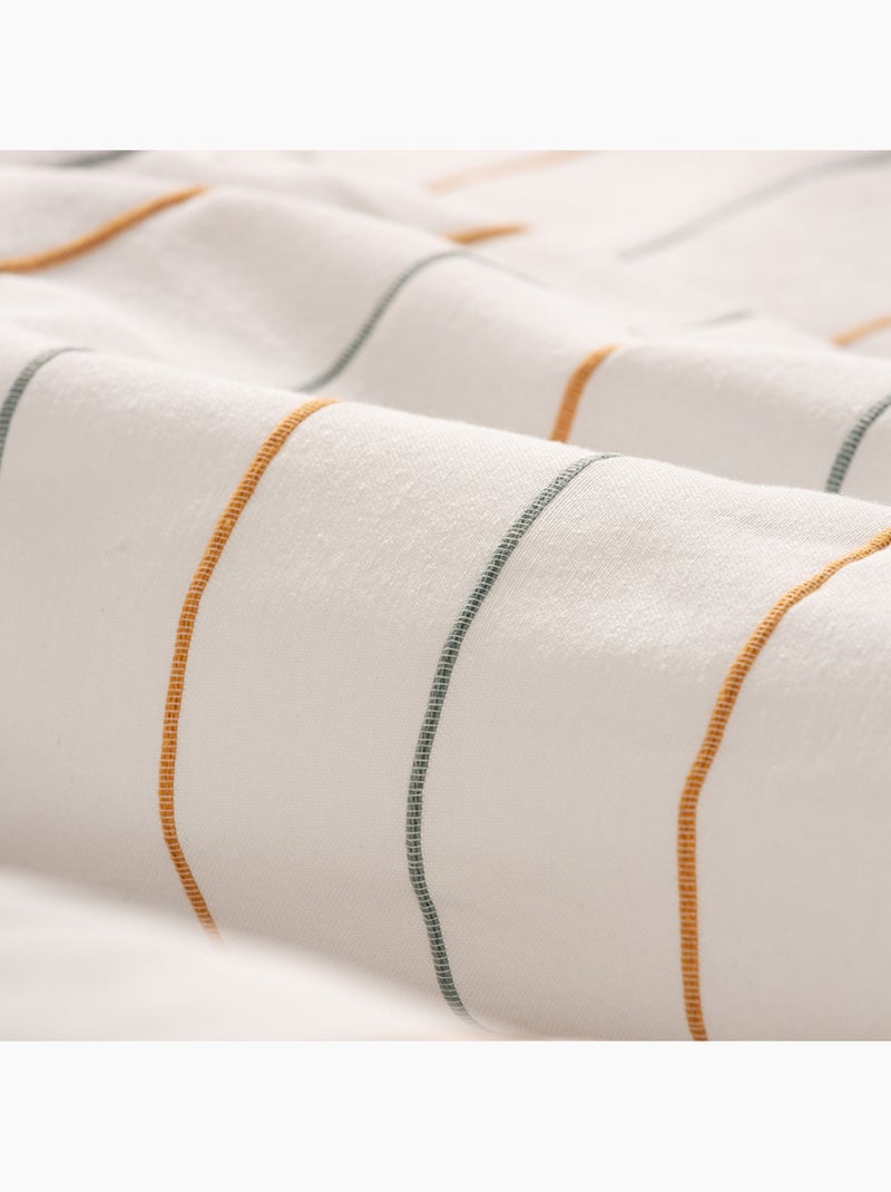 Conjunto de duas capas de almofada em algodão com fio em relevo, tecido texturizado. Azul-dourado - Kiabi