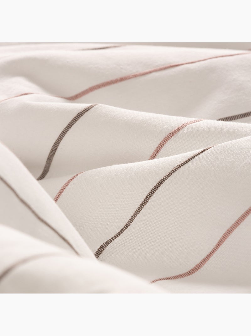 Conjunto de duas capas de almofada em algodão com fio em relevo, tecido texturizado. Bege/Rosa - Kiabi
