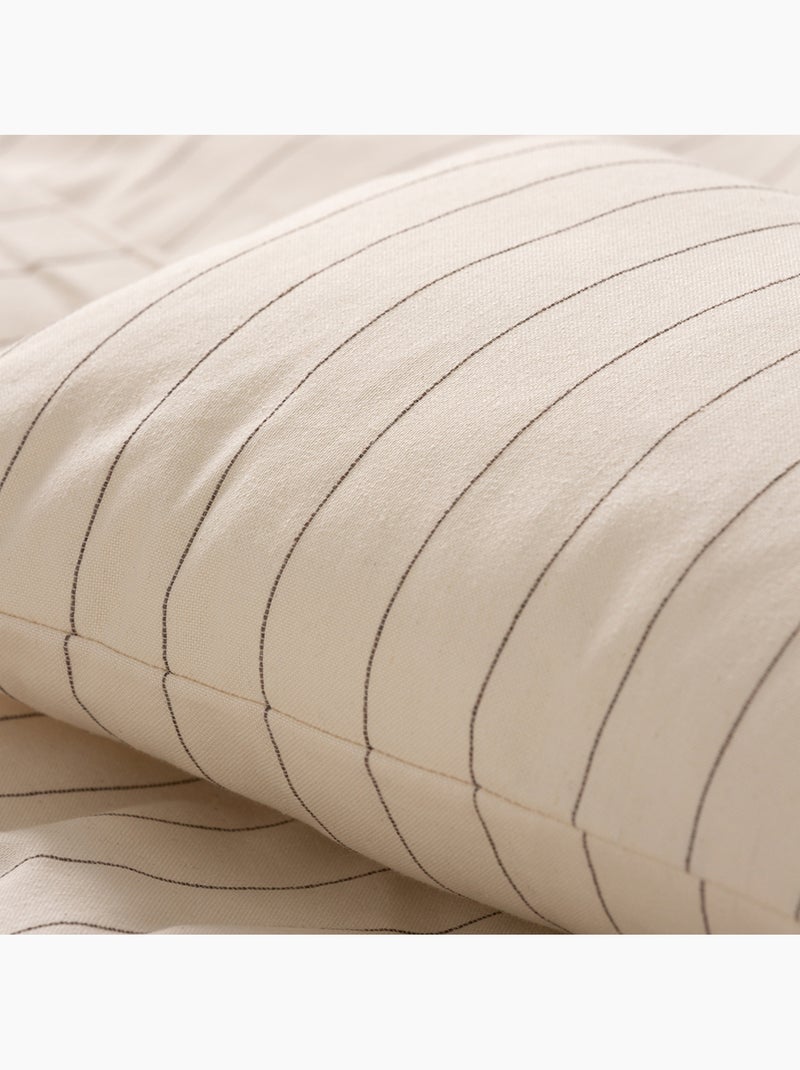 Conjunto de duas capas de almofada em algodão com fio em relevo, tecido texturizado. Ecru - Kiabi