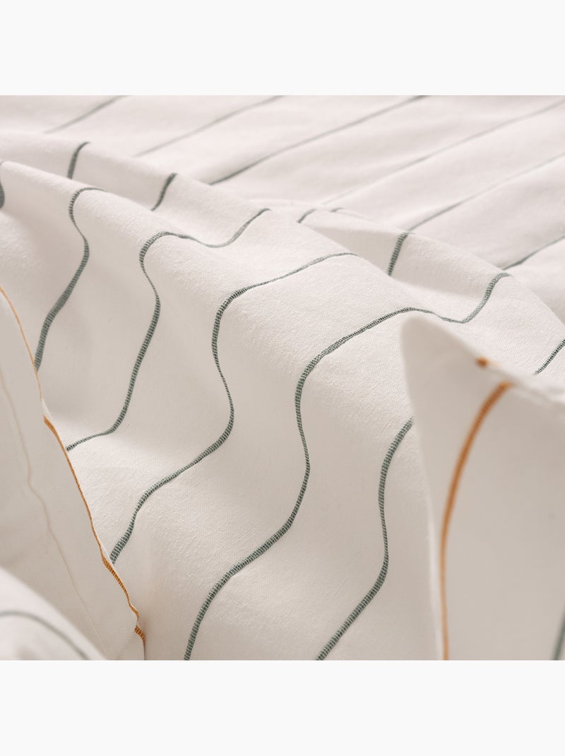 Conjunto de duas capas de almofada em algodão com fio em relevo, tecido texturizado. Verde-água - Kiabi