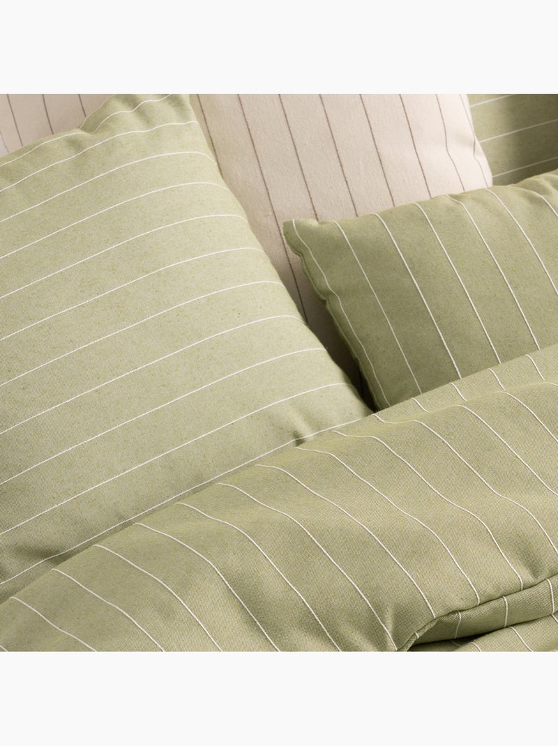Conjunto de duas capas de almofada em algodão com fio em relevo, tecido texturizado. Verde - Kiabi