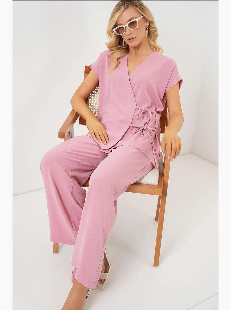 Conjunto de duas peças ayrobin com renda e manga curta bdart Rosa-pálido - Kiabi