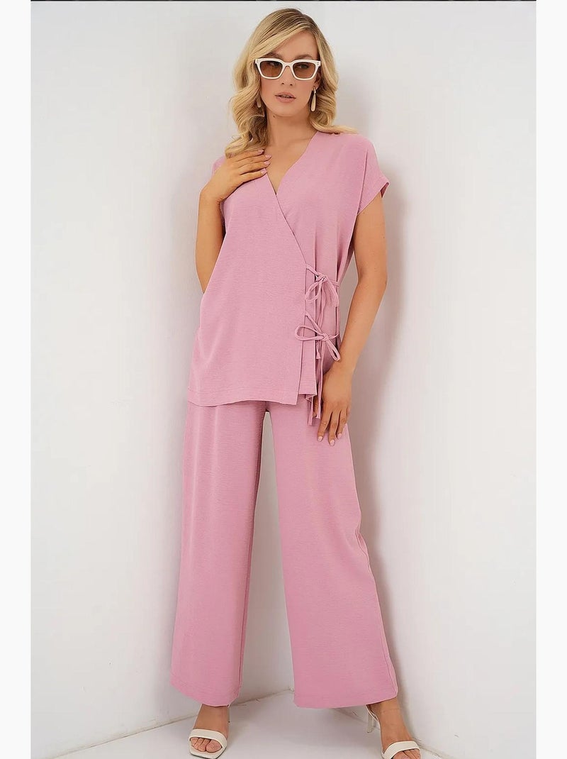 Conjunto de duas peças ayrobin com renda e manga curta bdart Rosa-pálido - Kiabi