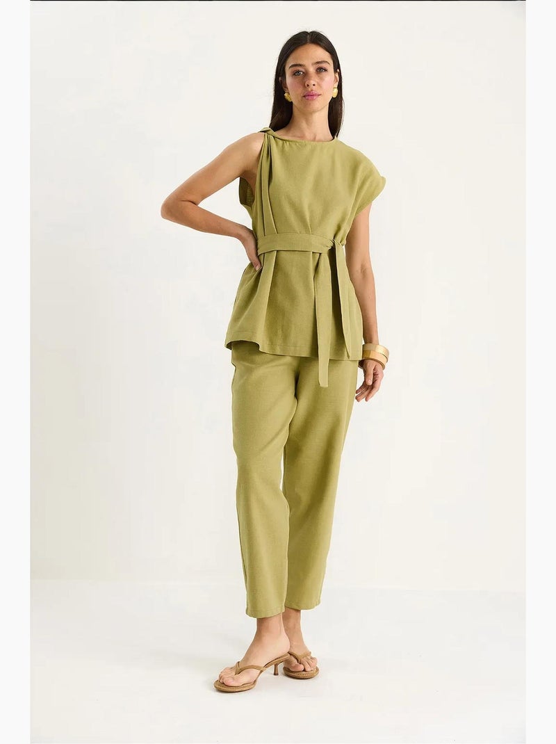 Conjunto de duas peças blusa-calças lucci Verde pastel - Kiabi