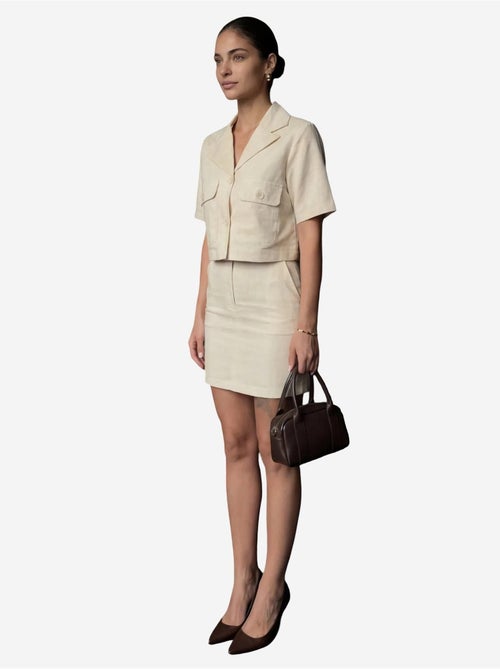 Conjunto de duas peças com camisa cropped de manga curta e minissaia my fashion - Kiabi