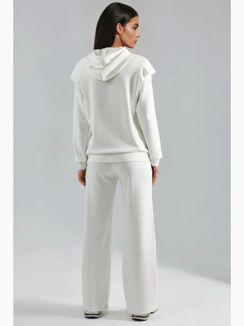 Conjunto de duas peças com capuz bordado modal touch hiccup Branco - Kiabi