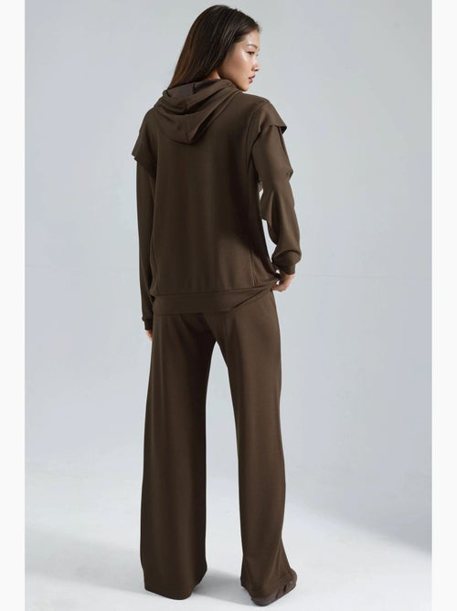 Conjunto de duas peças com capuz bordado modal touch hiccup - Kiabi Conjunto de duas peças com capuz bordado modal touch hiccup - Kiabi