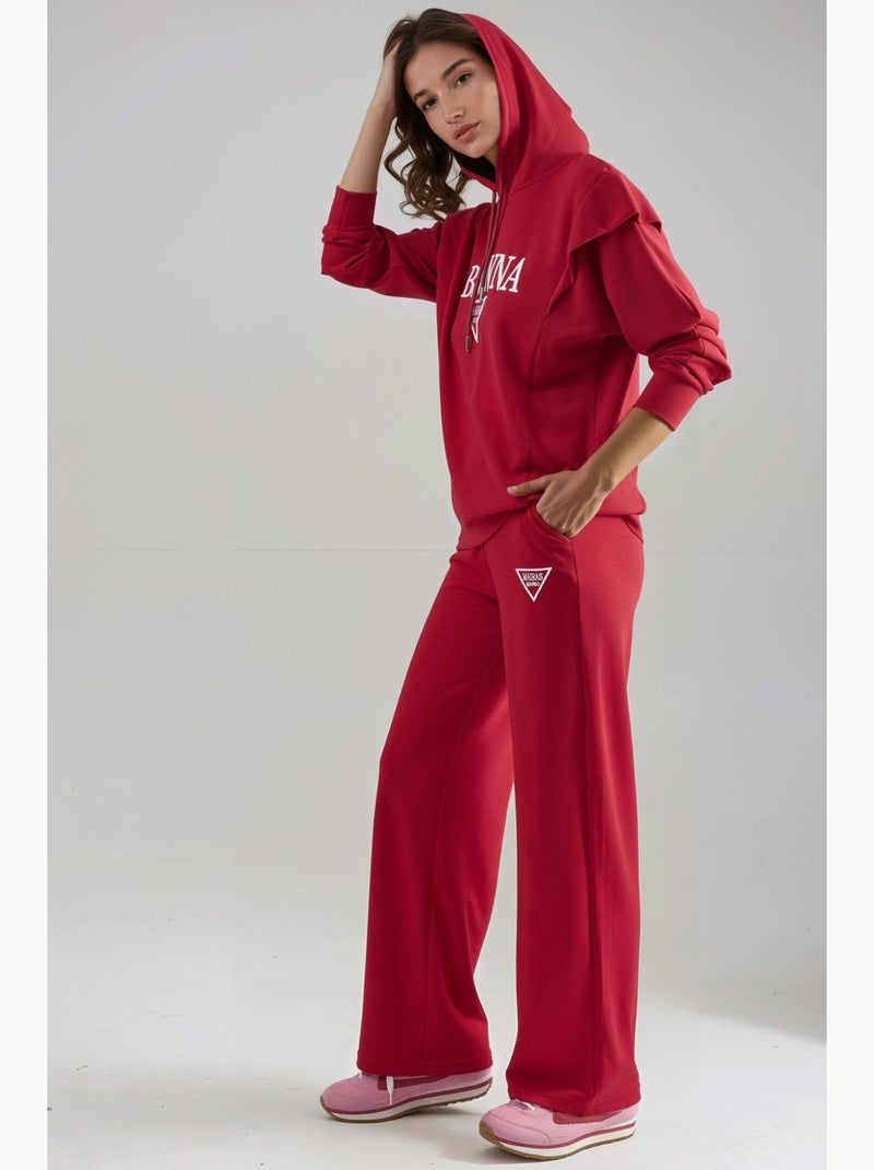 Conjunto de duas peças com capuz bordado modal touch hiccup Vermelho - Kiabi